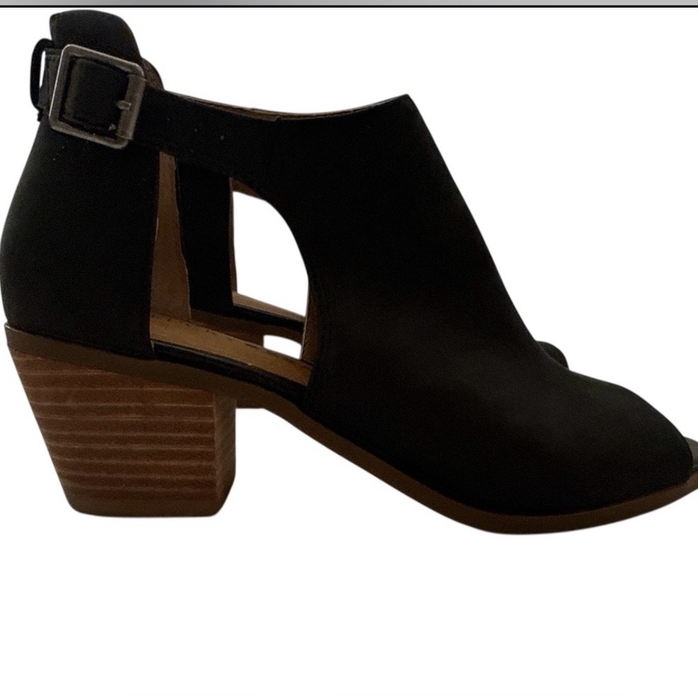 Lucky Brand Black Open-Toe Block Heel Sandal/Bootie/Mule - Women’s Size 8 - Picture 2 of 10